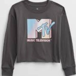 Gap MTV Logo Cropped Long Sleve T-Shirt